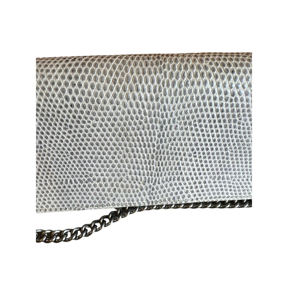 Ann Taylor white python leather shoulder bag chai… - image 5